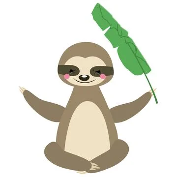 Cute sloth in cartoon style. Vector illustration. Stock Illustration
