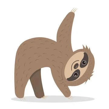 Cute sloth character doing yoga, isolated vector illustration Stock Illustration