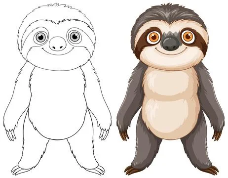 Cute Sloth Character Illustration Stock Illustration