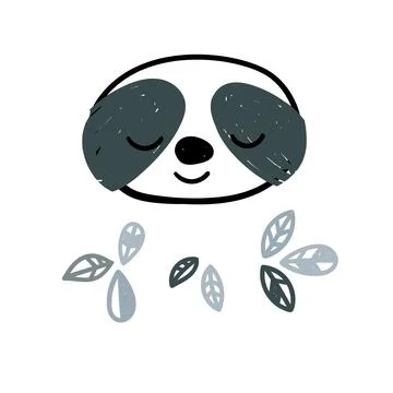 Cute sloth face Stock Illustration