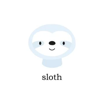 Cute sloth head vector. Stock Illustration