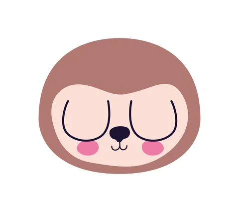 Cute sloth over a white background Stock Illustration