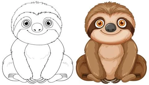 Cute Sloth Vector Illustration Stock Illustration