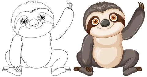 Cute Sloth Vector Illustration Stock Illustration
