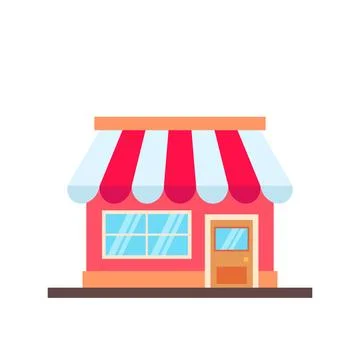 Cute Small Shop Vector Illustration Ilustración de archivo