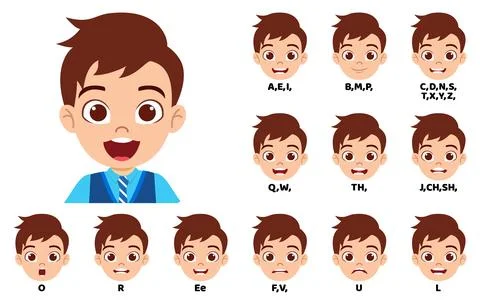 Cute smart kid school boy cartoon character Stock Illustration
