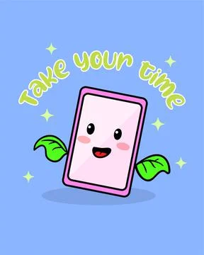 Cute Smartphone character vector design Stock Illustration