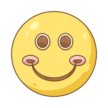 Cute smiley face emoji Stock Illustration