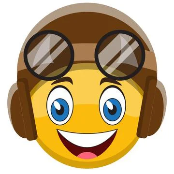 Cute smiley is a pilot. Stock Illustration