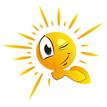 Cute smiley sun Stock Illustration
