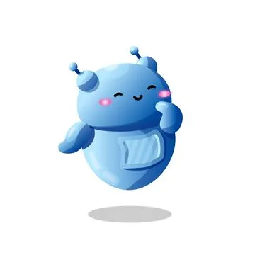 Cute smiling ai robot Stock Illustration