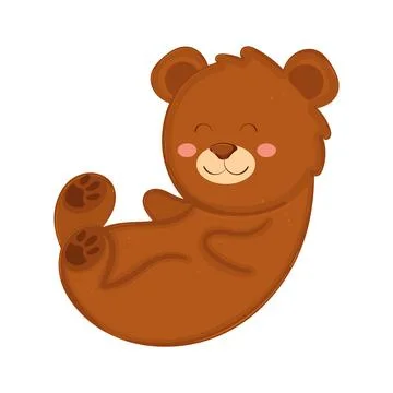 Cute smiling bear lying down in relaxed pose Vector Stock Illustration
