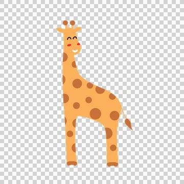Cute Smiling Cartoon Giraffe Flat Vector Illustration for Kids' Designs Stock Illustration