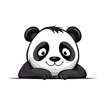 Cute Smiling Cartoon Panda, Vector Illustration Stock Illustration