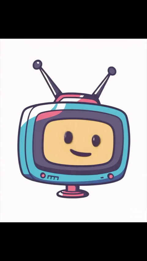 Cute smiling cartoon talking tv 動画素材 280360650