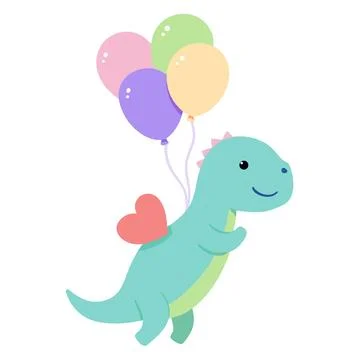 Cute smiling dinosaur riding a mini scooter with pastel colors Stock-Illustration