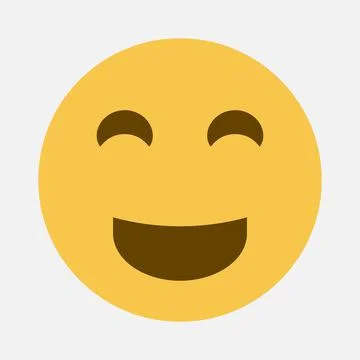 Cute smiling emoji vector icon. Emoticon smile Stock Illustration