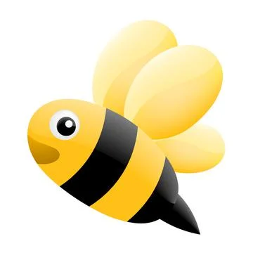 Cute smiling face bee, doodle icon image kawaii Stock Illustration