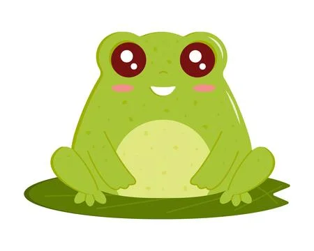 Cute smiling frog isolated on white. Vector Stock Illustration