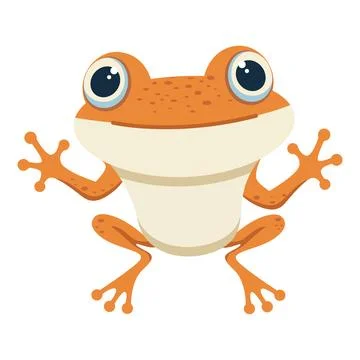 Cute smiling frog. Toad animal cartoon sitting and smiling Stock Illustration