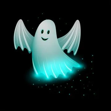 Cute Smiling Ghost. Halloween Concept Vector Illustration Stock Illustration