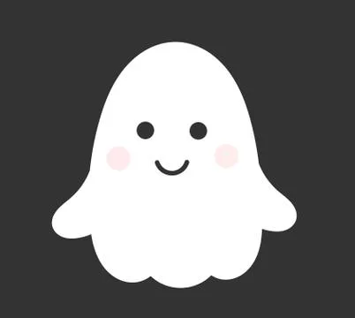 Cute smiling ghost. Halloween vector illustration. Stock Illustration