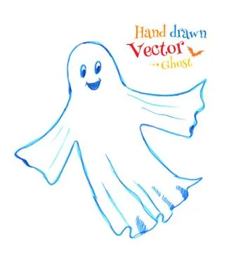 Cute smiling ghost Stock Illustration
