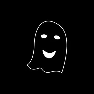 Cute smiling ghost line icon Stock Illustration