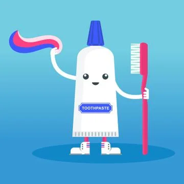 Cute smiling happy toothpaste Illustrazione stock