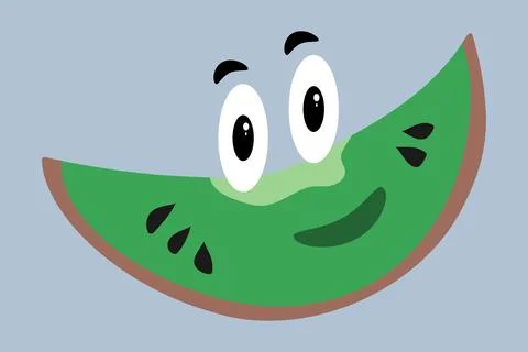 Cute smiling kiwi fruit sticker with happy face cartoon character, vector Stock Illustration