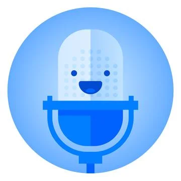 Cute Smiling Microphone Character Stock Illustration