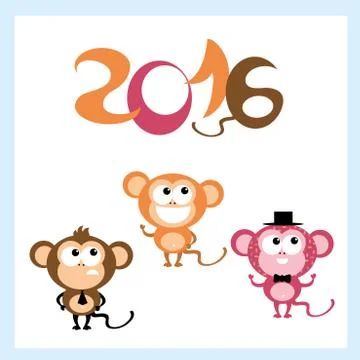 Cute smiling Monkey Stock Illustration