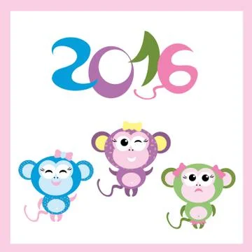 Cute smiling Monkey Stock Illustration