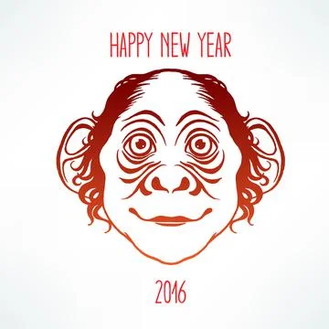 Cute smiling monkey Stock Illustration