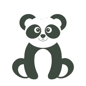 Cute smiling Panda Bear character. Funny sitting animal for postcards, maga.. Stock Illustration