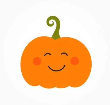 Cute smiling pumpkin icon. Vector illustration Illustrazione stock