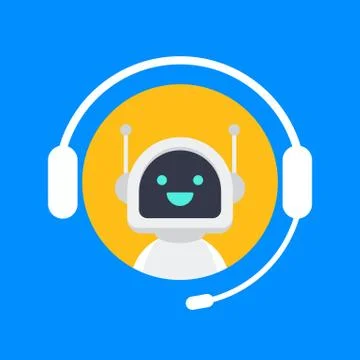 Cute smiling robot, chat bot say hi.Vector modern flat cartoon character illu Illustrazione stock
