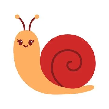 Cute smiling snail isolated on white background Stock Illustration