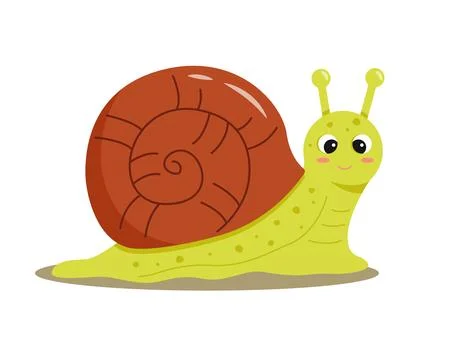 Cute smiling snail on a white background Stock Illustration