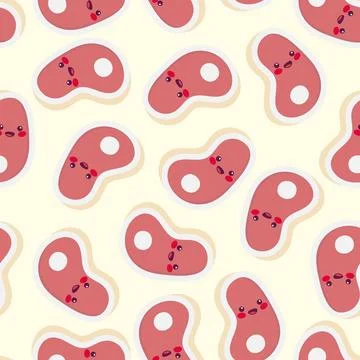 Cute Smiling Steak Seamless Pattern. Cute Smiling Steak Seamless Pattern. ... Stock Photos