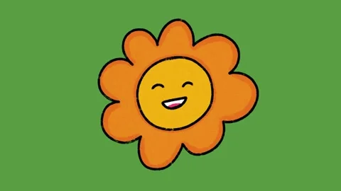 Cute Smiling Sun Face Hand Drawn 2D Animation on Green Screen Video stock 329401175