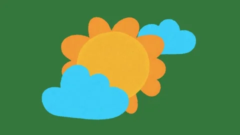 Cute Smiling Sun Face Hand Drawn 2D Animation on Green Screen Stock-Footage 329940651
