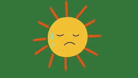 Cute Smiling Sun Face Hand Drawn 2D Animation on Green Screen Stock-Footage 329940676