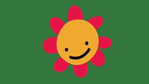 Cute Smiling Sun Face Hand Drawn 2D Animation on Green Screen Stock-Footage 329940690
