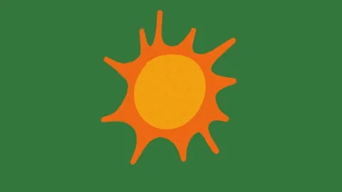 Cute Smiling Sun Face Hand Drawn 2D Animation on Green Screen Stock-Footage 329940693