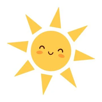 Cute smiling sun. Flat vector illustration Stock Illustration