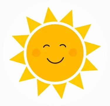 Cute smiling sun icon. Vector illustration Stock Illustration