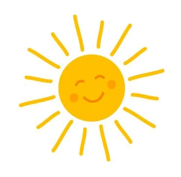 Cute smiling sun icon. Vector illustration Stock Illustration