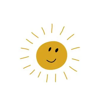 Cute Smiling Sun Icon Vector summer illustration for Kid Scandinavian Print or 스톡 일러스트