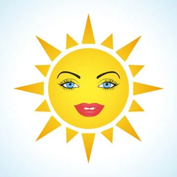 Cute smiling sun Stock Illustration